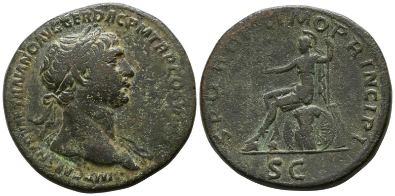 Roman, Sestertius, Trajan, 98 - 117 A.D

RULER: Trajan
 DATE: 98 - 117 A.D
 ...