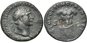 Roman, Dupondius, Trajan, 98 - 117 A.D
