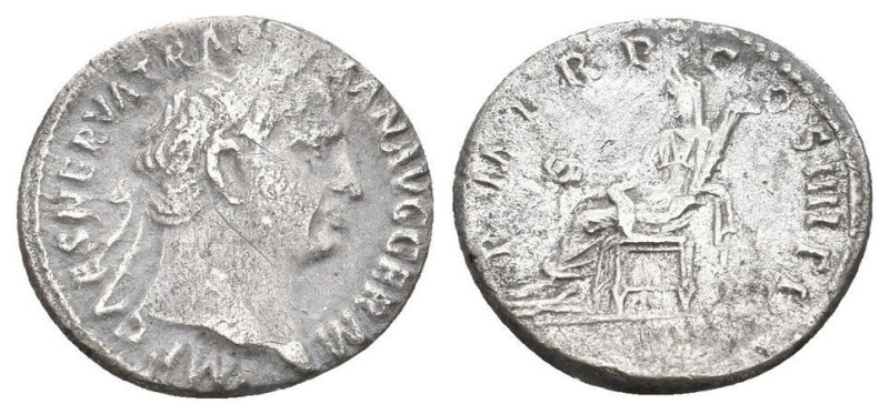 Roman, Denarius, Trajan, 98 - 117 A.D

RULER: Trajan
 DATE: 98 - 117 A.D
 DE...