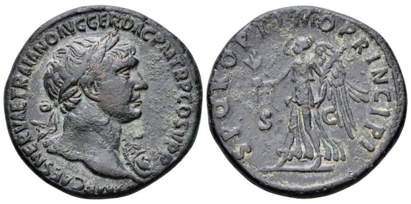 Roman, As, Trajan, 98 - 117 A.D

RULER: Trajan
 DATE: 98 - 117 A.D
 DENOMINA...