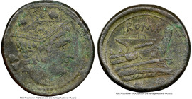 Anonymous (ca. 217-215 BC). AE sextans (31mm, 4h). NGC VF. Sicily. Head of Mercury right, wearing petasus; two pellets (mark of value) flanking wings ...