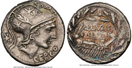 Q. Lutatius Cerco (ca. 109-108 BC). AR denarius (18mm, 3.92 gm, 3h). NGC Choice VF 5/5 - 4/5. Rome. ROMA-CERCO, head of young Mars right, wearing cres...