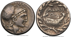 Q. Lutatius Cerco (ca. 109-108 BC). AR denarius (18mm, 4h). NGC VF. Rome. ROMA-CERCO, head of young Mars right, wearing crested Corinthian helmet with...