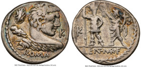 P. Cornelius Lentulus Marcellinus (ca. 100 BC). AR denarius (19mm, 3.82 gm, 11h). NGC VF 5/5 - 2/5, scratches, brushed, edge marks. Rome. ROMA, bare h...