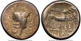 L. Cornelius Sulla as Imperator and L. Manlius Torquatus as Proquaestor (ca. 82 BC). AR denarius (15mm, 2.99 gm, 2h). NGC Choice Fine 3/5 - 3/5, flan ...