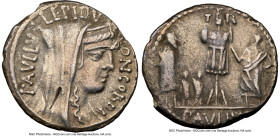 L. Aemilius Lepidus Paullus and L. Scribonius Libo (ca. 62 BC). AR denarius (18mm, 3.44 gm, 5h). NGC XF 5/5 - 2/5, edge chips, bankers mark, brushed. ...