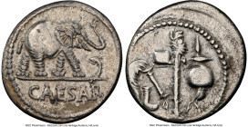 Julius Caesar, as Dictator (49-44 BC). AR denarius (18mm, 3.69 gm, 4h). NGC Choice XF 5/5 - 3/5. Military mint traveling with Caesar in northern Italy...