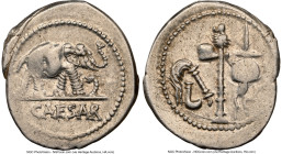 Julius Caesar, as Dictator (49-44 BC). AR denarius (21mm, 3.99 gm, 12h). NGC XF 3/5 - 5/5. Military mint traveling with Caesar in northern Italy, ca. ...
