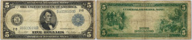 United States of America, Federal Reserve Note, Washington, 5 Dollars 1914, Series 2-B