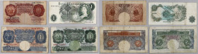 Great Britain, set of banknotes, 10 Shillings and 1 Pound, (4 Pieces)