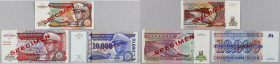 Zaire, set of 500-1000000 Zaires banknotes, SPECIMEN, (3 pieces)