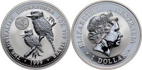 Australia, Elizabeth II, Dollar 1999 P100, Australian Kookaburra