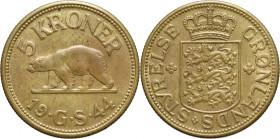 Denmark, Greenland, Christian X, 5 Kroner 1944