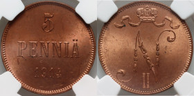 Finland, Nicholas II, 5 Pennia 1914, Helsinki
