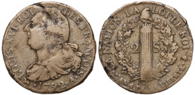France, French Revolution, Louis XVI, 2 Sols 1792 (L`AN 4 - Year 4th) A, Paris