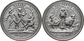 Spain, War of the Spanish Succession 1700-1714/15, Medal of mockery 1714, Peace of Utrecht and Peace of Rastatt