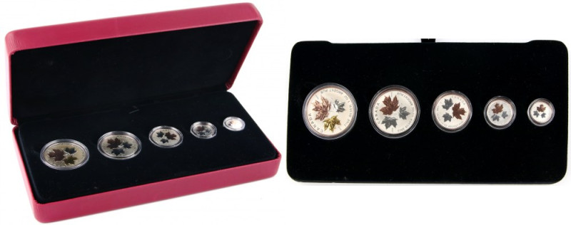 Canada, Elizabeth II, 2016 Silver Maple Leaf Fractional Coin Set, (5 pieces) Coi...
