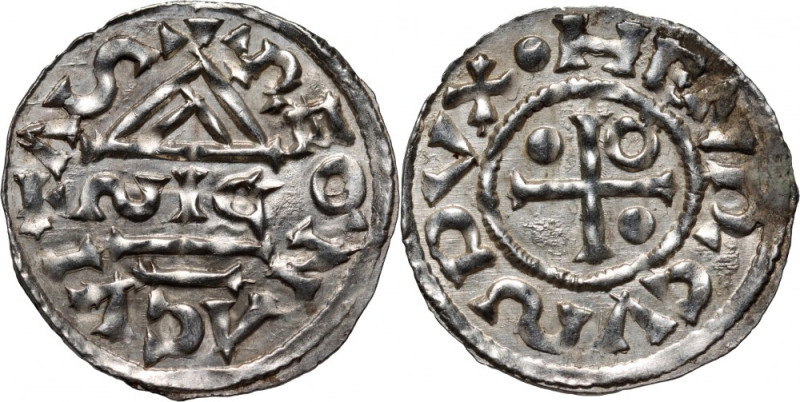 Germany, Bayern, Heinrich II der Zänker 985-995, Denar, Regensburg, mintmaster S...