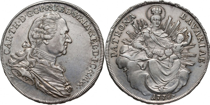 Germany, Bavaria, Charles Theodore, Thaler 1778 HST, Munich Silver 28,04 g.
 Wa...
