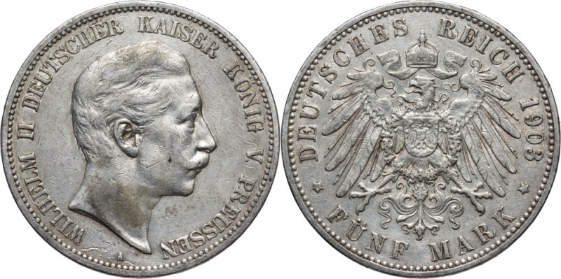 Germany, Prussia, Wilhelm II, 5 Mark 1903 A, Berlin Reference: Jaeger 104
Grade...