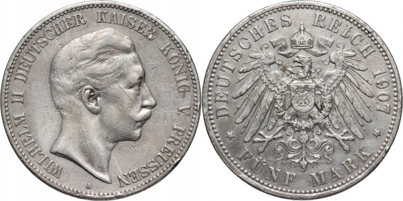 Germany, Prussia, Wilhelm II, 5 Mark 1907 A, Berlin Reference: Jaeger 104
Grade...
