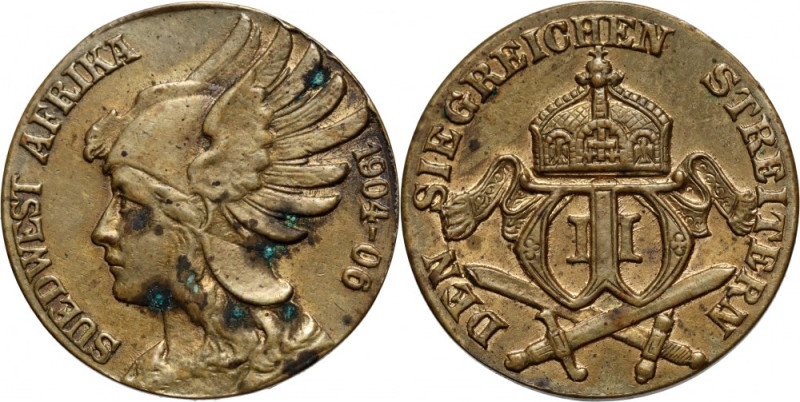 Germany, Wilhelm II, medal 1904-06 Waga 2,44 g, średnica 12 mm. Plamki korozji. ...