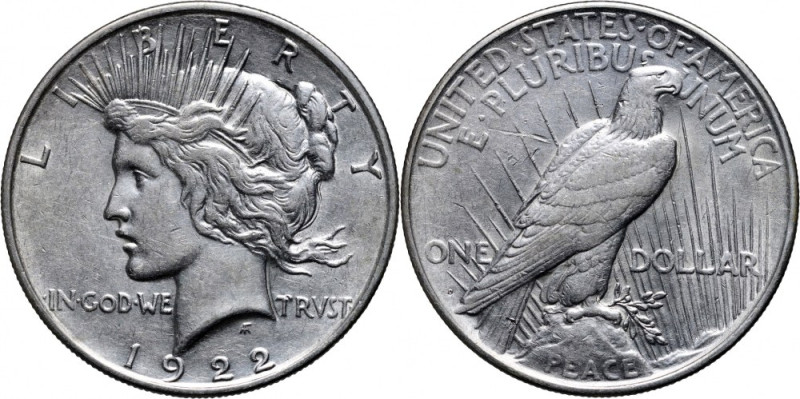 United States of America, Dollar 1922 D, Peace Dollar Reference: KM#150
Grade: ...