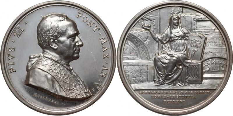 Vatican, medal 1926, Pius XI, Anno V, Schola Archaeologiae, Mistruzzi Engraved M...