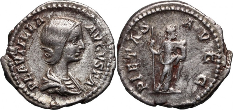 Roman Empire, Plautilla 202-205, Denarius, Rome Weight 3,63 g, 19 mm.&nbsp;A bea...