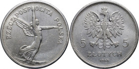 II RP, 5 złotych 1928 ze znakiem, Warszawa, Nike