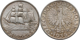 II RP, 5 złotych 1936, Warszawa, Żaglowiec