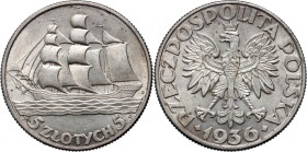 II RP, 5 złotych 1936, Warszawa, Żaglowiec