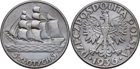 II RP, 5 złotych 1936, Warszawa, Żaglowiec