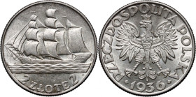 II RP, 2 złote 1936, Warszawa, Żaglowiec