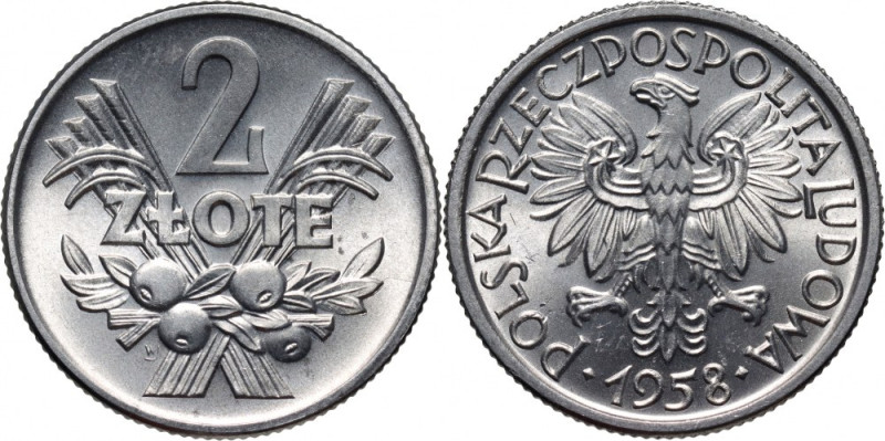 PRL, 2 złote 1958, Warszawa, Jagody Reference: Parchimowicz 216a
Grade: UNC