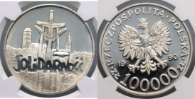III RP, 100000 złotych 1990, Solidarność, Typ A, LUSTRZANKA