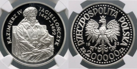 III RP, 200000 złotych 1993, Kazimierz Jagiellończyk, półpostać