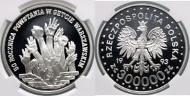 III RP, 300000 złotych 1993, 50. rocznica powstania w Getcie Warszawskim