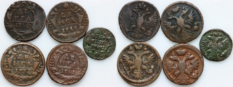 Russia, 18th century coin set, (5 pieces)