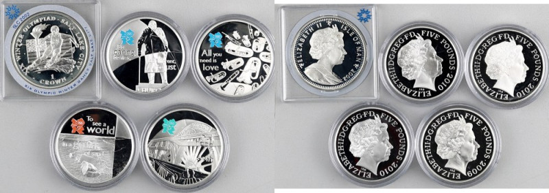 Great Britain, Isle of Man, Elizabeth II, set of collector coins from 2002-2010,...