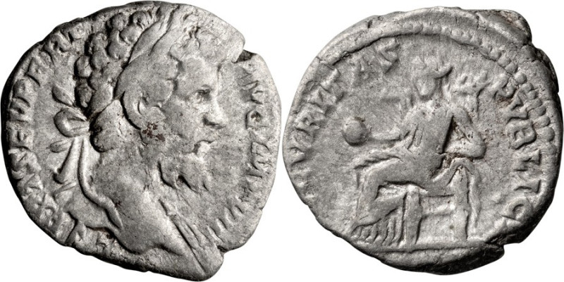 Septimius Severus. Denarius; Septimius Severus; 193-211 AD, Rome, 196-7 AD, Dena...