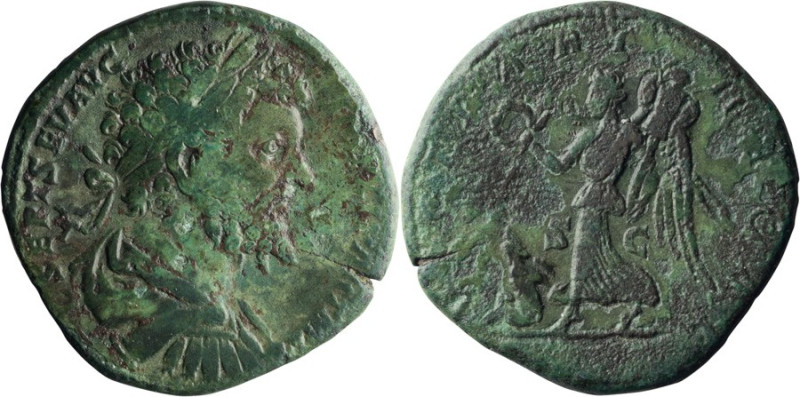 Septimius Severus. Sestertius; Septimius Severus; 193-211 AD, Rome, 198 AD, Sest...