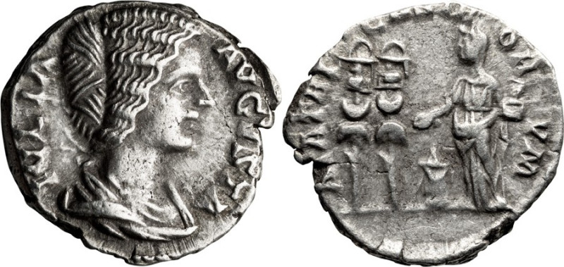 Julia Domna. Denarius; Julia Domna; Rome, 196 AD, Denarius, 3.64g. BM-57, pl. 28...