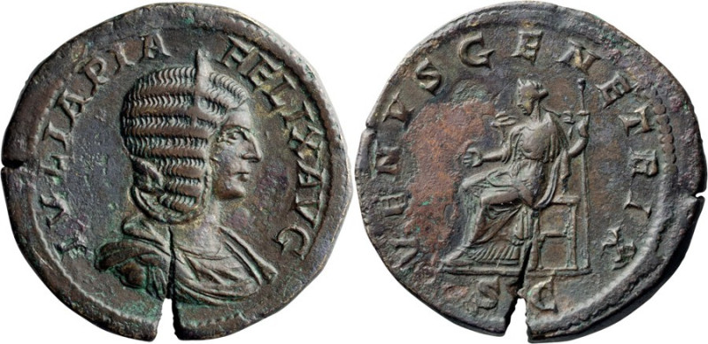 Julia Domna. Sestertius; Julia Domna; Rome, 215 AD, Sestertius, 26.90g. Cf. BM-2...