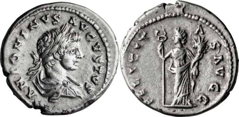 Caracalla. Denarius; Caracalla; 198-217 AD, New-style Eastern Mint, c. 199-200 A...