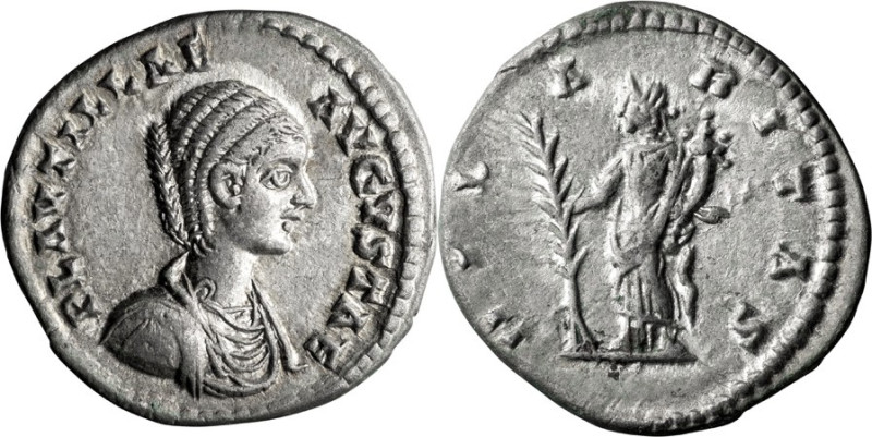 Plautilla. Denarius; Plautilla; New-style Eastern Mint, 202-5 AD, Denarius, 2.82...