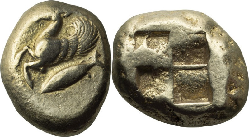 Mysia, Cyzicus. Stater; Mysia, Cyzicus; ca. 550-450 BC, EL Stater, 16.08g. Obv: ...