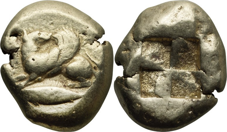 Mysia, Cyzicus. Stater; Mysia, Cyzicus; ca. 550-450 BC, EL Stater, 16.05g. Obv: ...