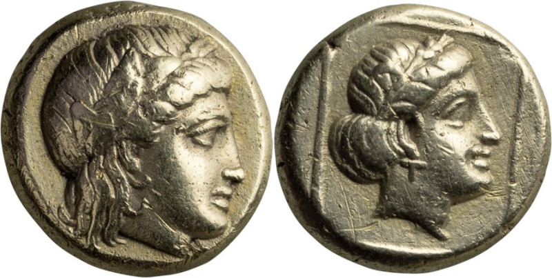 Lesbos, Mytilene. 1/6 Stater or Hekte; Lesbos, Mytilene; c. 377-326 BC, EL Hecte...