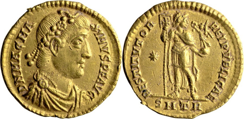 Magnus Maximus. Solidus; Magnus Maximus; 383-388 AD, Trier, Solidus, 4.48g. RIC-...
